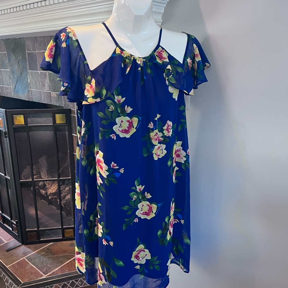 AUW Blue Floral Mini Dress